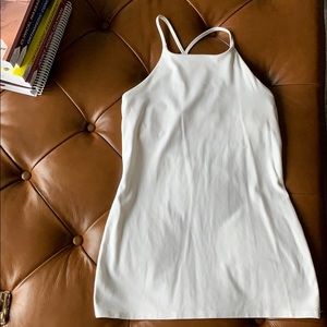 Lululemon white high neck tank Luon, size 6